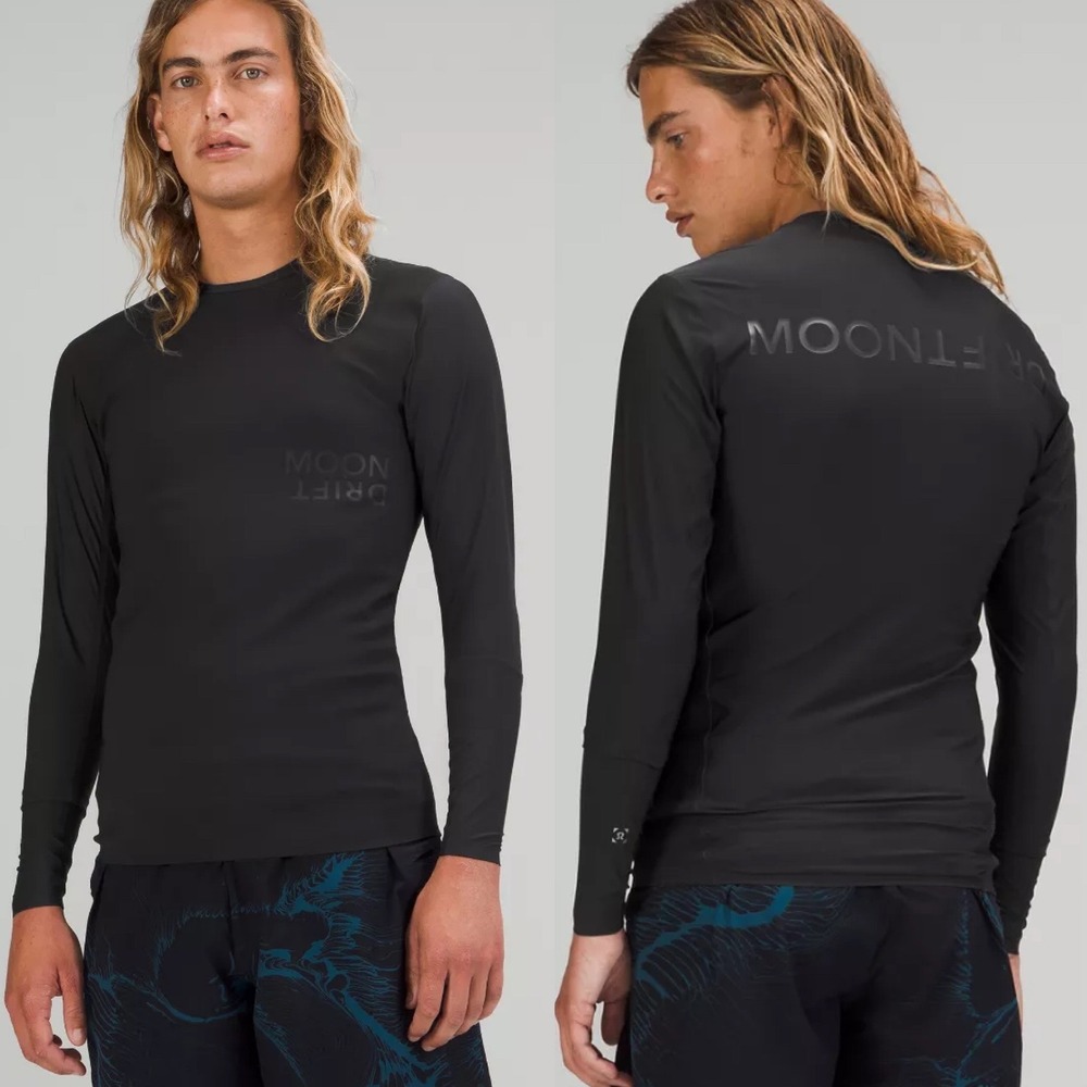 Lululemon Mark Healey Rashguard Black‎ Mens Sz XL Moon Drift Long Sleeve Surfing